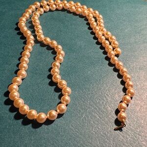 Vintage Blush Faux Pearl Necklace